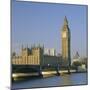 Westminster Bridge, the River Thames, Big Ben and the Houses of Parliament, London, England, UK-Roy Rainford-Mounted Photographic Print