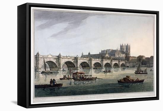 Westminster Bridge, Westminster Abbey and Westminster Hall, London, 1789-Joseph Constantine Stadler-Framed Stretched Canvas