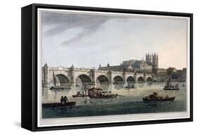 Westminster Bridge, Westminster Abbey and Westminster Hall, London, 1789-Joseph Constantine Stadler-Framed Stretched Canvas