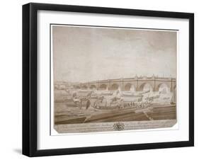 Westminster Bridge with the Lord Mayor's procession on the River Thames, London, 1783-I Wells-Framed Giclee Print