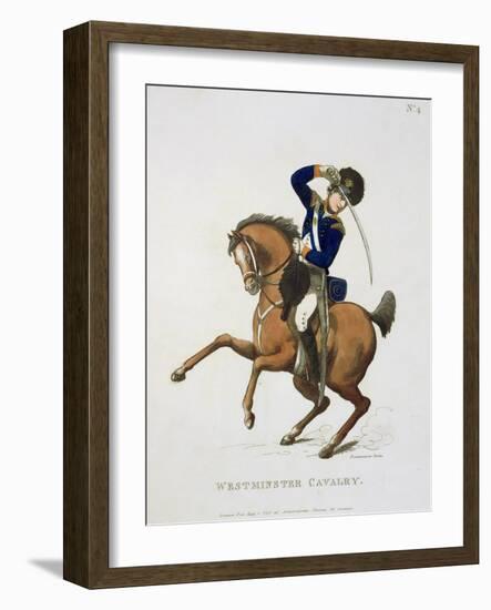 Westminster Cavalry Volunteer, Plate 4-Rowlandson-Framed Giclee Print