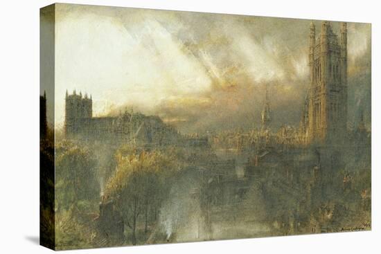 Westminster from a House Top-Albert Goodwin-Stretched Canvas