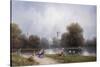 Westminster from St. James's Park-Carlo Bossoli-Stretched Canvas