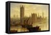 Westminster from the Thames-Claude T. Stanfield Moore-Framed Stretched Canvas