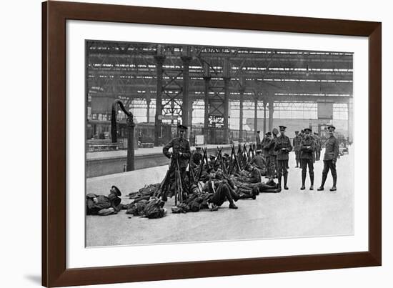 Westminster Fusiliers Mobilised at the Start of WWI-null-Framed Photographic Print