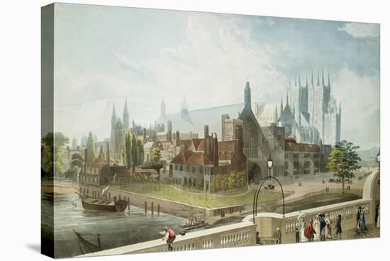 Westminster Hall and Abbey, Engraved by Daniel Havell-John Gendall-Stretched Canvas