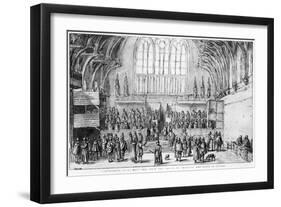 Westminster Hall, West End, with the Courts of Chancery and Kings in Session-Wenceslaus Hollar-Framed Giclee Print