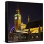 Westminster Palace, Big Ben, at Night, London, England, Great Britain-Rainer Mirau-Framed Stretched Canvas