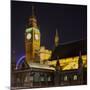 Westminster Palace, Big Ben, at Night, London, England, Great Britain-Rainer Mirau-Mounted Photographic Print