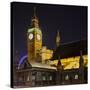 Westminster Palace, Big Ben, at Night, London, England, Great Britain-Rainer Mirau-Stretched Canvas