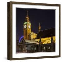 Westminster Palace, Big Ben, at Night, London, England, Great Britain-Rainer Mirau-Framed Photographic Print