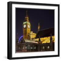 Westminster Palace, Big Ben, at Night, London, England, Great Britain-Rainer Mirau-Framed Photographic Print