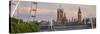 Westminster Palace, Big Ben, London Eye, Hungerford Bridge, London, England, Great Britain-Rainer Mirau-Stretched Canvas