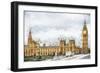 Westminster Palace - In the Style of Oil Painting-Philippe Hugonnard-Framed Giclee Print