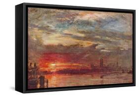 'Westminster Sunset ', 1900-Albert Goodwin-Framed Stretched Canvas