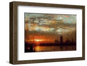 Westminster Sunset, London-Albert Goodwin-Framed Premium Giclee Print