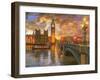 Westminster Sunset-Dominic Davison-Framed Art Print