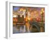 Westminster Sunset-Dominic Davison-Framed Art Print