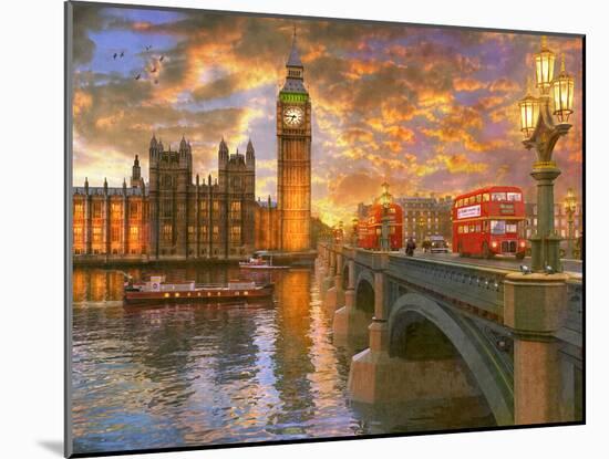 Westminster Sunset-Dominic Davison-Mounted Art Print