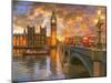 Westminster Sunset-Dominic Davison-Mounted Art Print