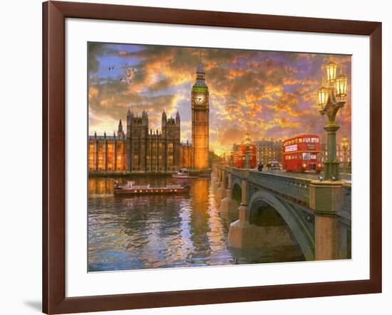 Westminster Sunset-Dominic Davison-Framed Art Print