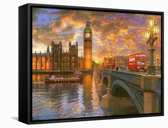 Westminster Sunset-Dominic Davison-Framed Stretched Canvas