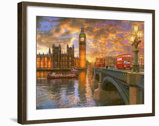 Westminster Sunset-Dominic Davison-Framed Art Print