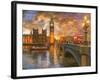 Westminster Sunset-Dominic Davison-Framed Art Print