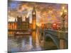 Westminster Sunset-Dominic Davison-Mounted Art Print