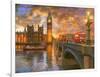 Westminster Sunset-Dominic Davison-Framed Art Print