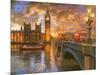 Westminster Sunset-Dominic Davison-Mounted Art Print