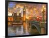 Westminster Sunset-Dominic Davison-Framed Art Print