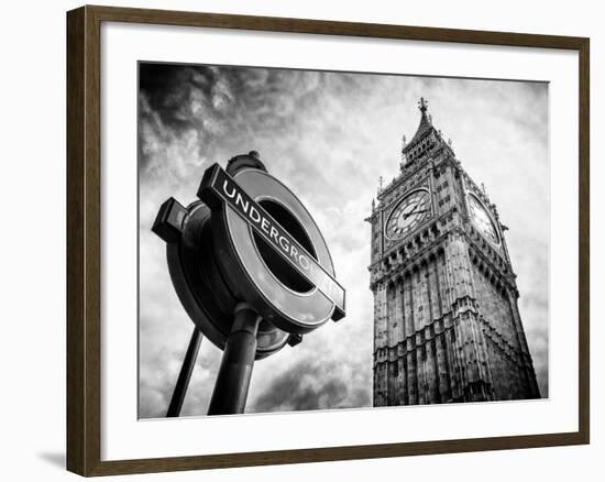 Westminster Underground Sign - Subway Station Sign - Big Ben - City of London - UK - England-Philippe Hugonnard-Framed Photographic Print