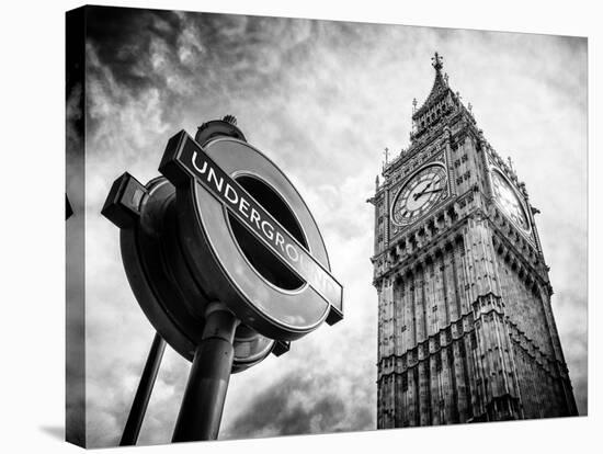 Westminster Underground Sign - Subway Station Sign - Big Ben - City of London - UK - England-Philippe Hugonnard-Stretched Canvas