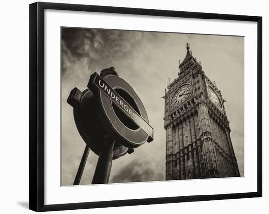 Westminster Underground Sign - Subway Station Sign - Big Ben - City of London - UK - England-Philippe Hugonnard-Framed Photographic Print