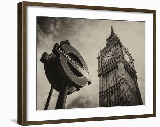 Westminster Underground Sign - Subway Station Sign - Big Ben - City of London - UK - England-Philippe Hugonnard-Framed Photographic Print