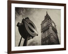 Westminster Underground Sign - Subway Station Sign - Big Ben - City of London - UK - England-Philippe Hugonnard-Framed Photographic Print