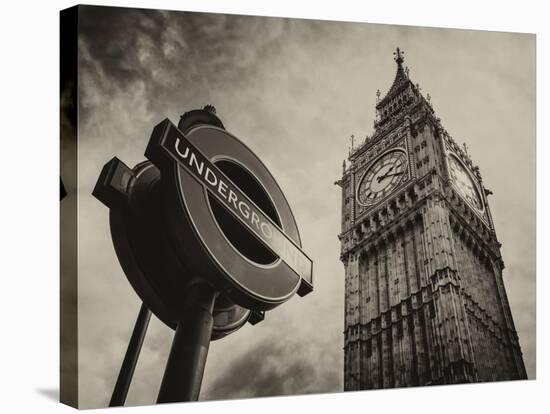 Westminster Underground Sign - Subway Station Sign - Big Ben - City of London - UK - England-Philippe Hugonnard-Stretched Canvas