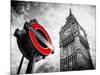 Westminster Underground Sign - Subway Station Sign - Big Ben - City of London - UK - England-Philippe Hugonnard-Mounted Photographic Print