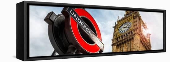 Westminster Underground Sign - Subway Station Sign - Big Ben - City of London - UK - England-Philippe Hugonnard-Framed Stretched Canvas