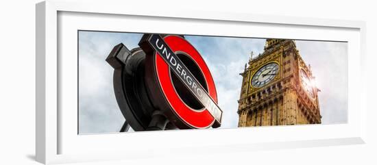 Westminster Underground Sign - Subway Station Sign - Big Ben - City of London - UK - England-Philippe Hugonnard-Framed Photographic Print