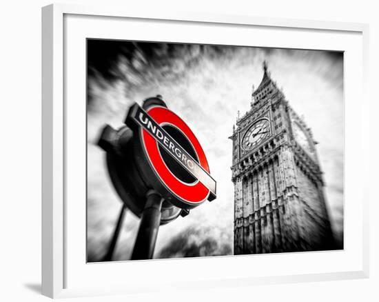 Westminster Underground Sign - Subway Station Sign - Big Ben - City of London - UK - England-Philippe Hugonnard-Framed Photographic Print