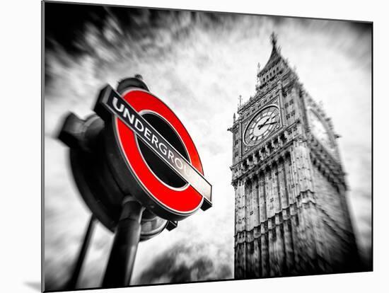 Westminster Underground Sign - Subway Station Sign - Big Ben - City of London - UK - England-Philippe Hugonnard-Mounted Photographic Print