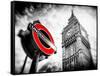 Westminster Underground Sign - Subway Station Sign - Big Ben - City of London - UK - England-Philippe Hugonnard-Framed Stretched Canvas