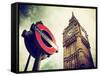 Westminster Underground Sign - Subway Station Sign - Big Ben - City of London - UK - England-Philippe Hugonnard-Framed Stretched Canvas