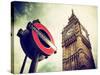 Westminster Underground Sign - Subway Station Sign - Big Ben - City of London - UK - England-Philippe Hugonnard-Stretched Canvas