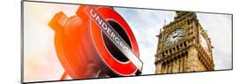 Westminster Underground Sign - Subway Station Sign - Big Ben - City of London - UK - England-Philippe Hugonnard-Mounted Photographic Print