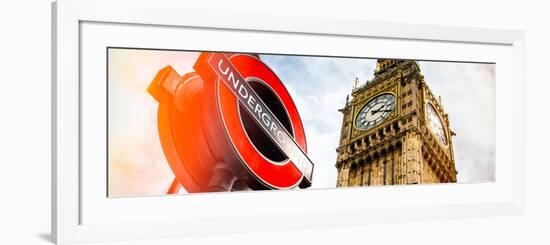 Westminster Underground Sign - Subway Station Sign - Big Ben - City of London - UK - England-Philippe Hugonnard-Framed Photographic Print