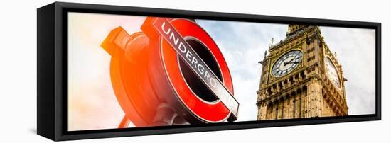 Westminster Underground Sign - Subway Station Sign - Big Ben - City of London - UK - England-Philippe Hugonnard-Framed Stretched Canvas