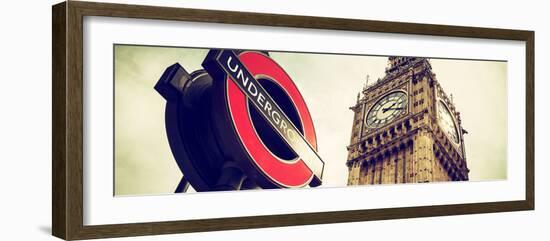 Westminster Underground Sign - Subway Station Sign - Big Ben - City of London - UK - England-Philippe Hugonnard-Framed Photographic Print